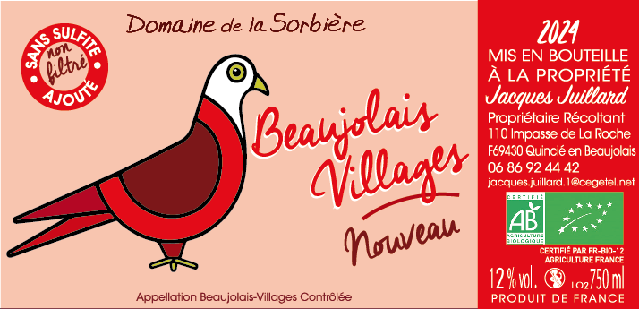 DOMAINE DE LA SORBIÈRE Beaujolais Nouveau (8 days Maceration) 75cl