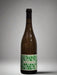Wine bottle with a green label on a gray background